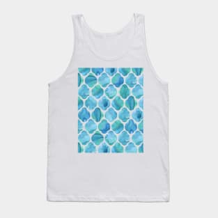 Turquoise Tile Pattern Tank Top